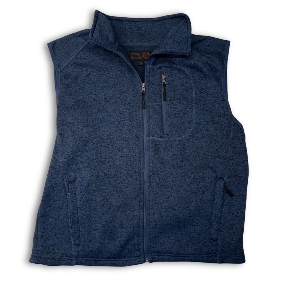 Blue Stretch Zip-Up Vest Western Style | Men's XL | Victory Sportswear